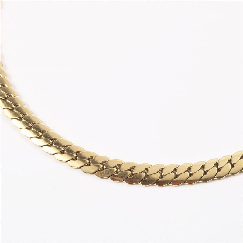 Fashion 18K PVD Gold Plated Snake Chain Choker Necklace Tarnish Free Stainless Steel Jewelry