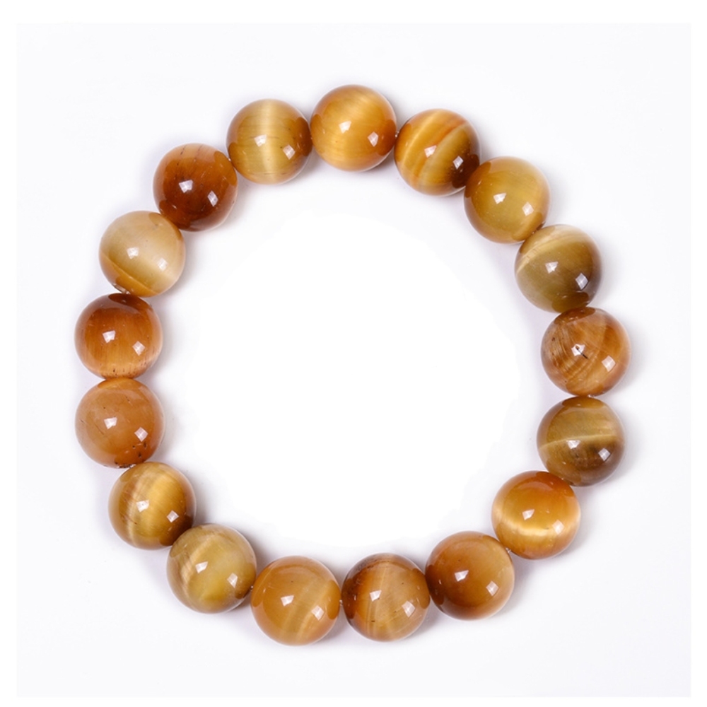 Hot Sale Trendy Natural Golden Tiger Eye Stones Beaded Bracelets for Men and Women Couple Crystal Bracelets