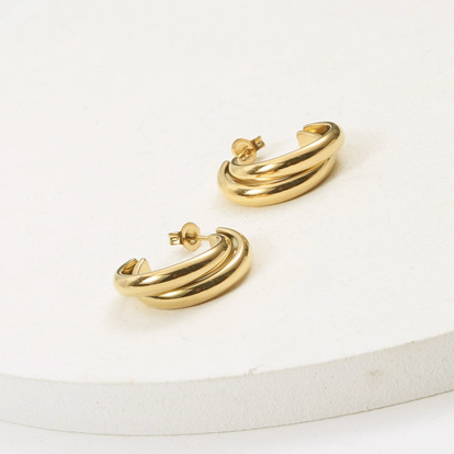 IVIAPRO New Arrival PVD 18K Gold Plated Classic Hoop Earrings Trendy Stainless Steel Earrings for Women