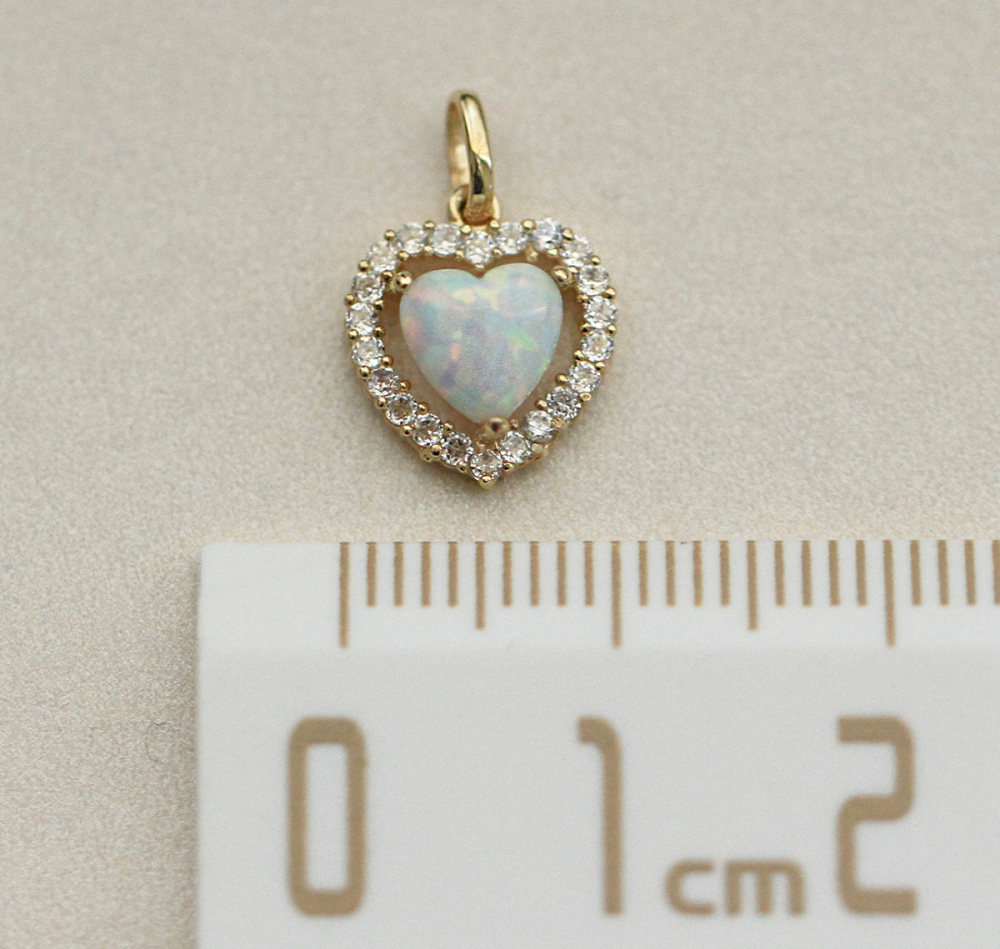 Fine Jewelry S925 Sterling Silver Cubic Zircon Heart Shape Opal Pendant Necklace for Women's Gift