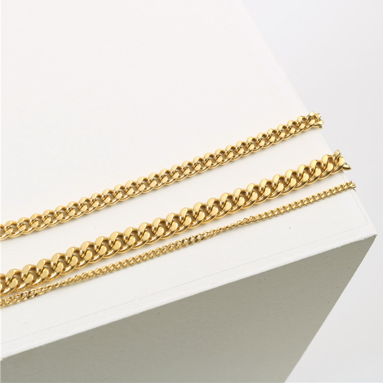 IVIAPRO Wholesale High End 18K Gold Plated Stainless Steel Link Chain Bracelet for Women