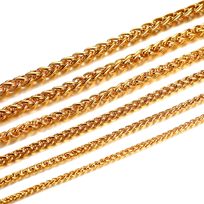 Fashion Jewelry 18K Gold Plated Tarnish Free Water Resistant Stainless Steel Statement Hiphop Chain Necklace for Men and Women