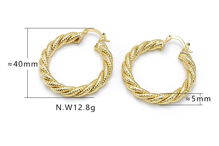 IVIAPRO New Trends Fashion Jewelry Earrings Gifts Hypoallergenic Lightweight 14K Gold Plated Chunky Twist Women Hoop Earrings