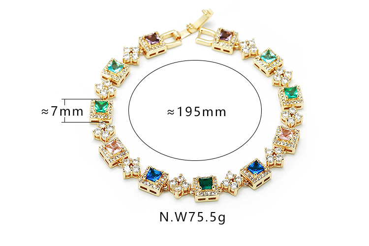 VIAPRO Wholesale Beautiful Bracelets Brass Mix Color 18K Gold Plated Women Fashion Bracelets