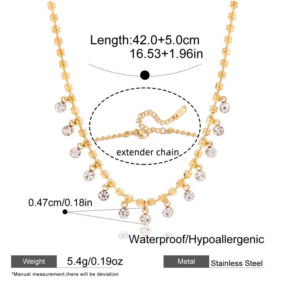 Stainless Steel Classic White Zircon Eagle Bird Tassel Pendant Necklace