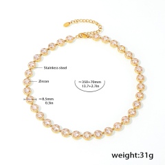 Gold Clear round necklace