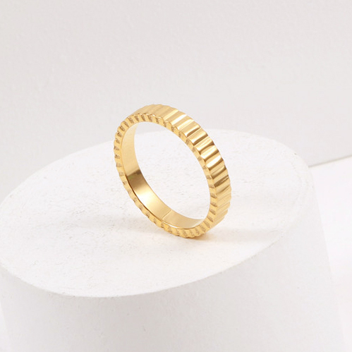 New Arrivals High End Tarnish Free PVD 18K Gold Plated Band Rings Stainless Steel Rings for Women