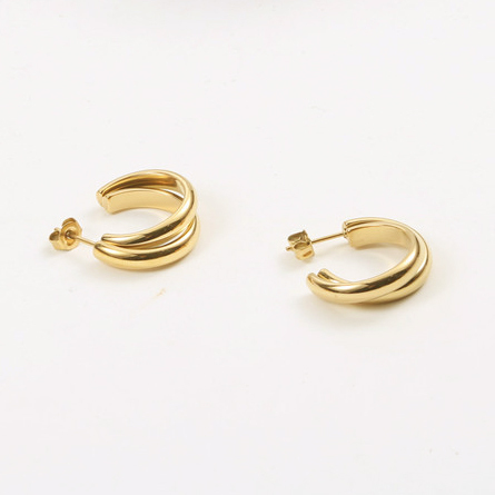 IVIAPRO New Arrival PVD 18K Gold Plated Classic Hoop Earrings Trendy Stainless Steel Earrings for Women