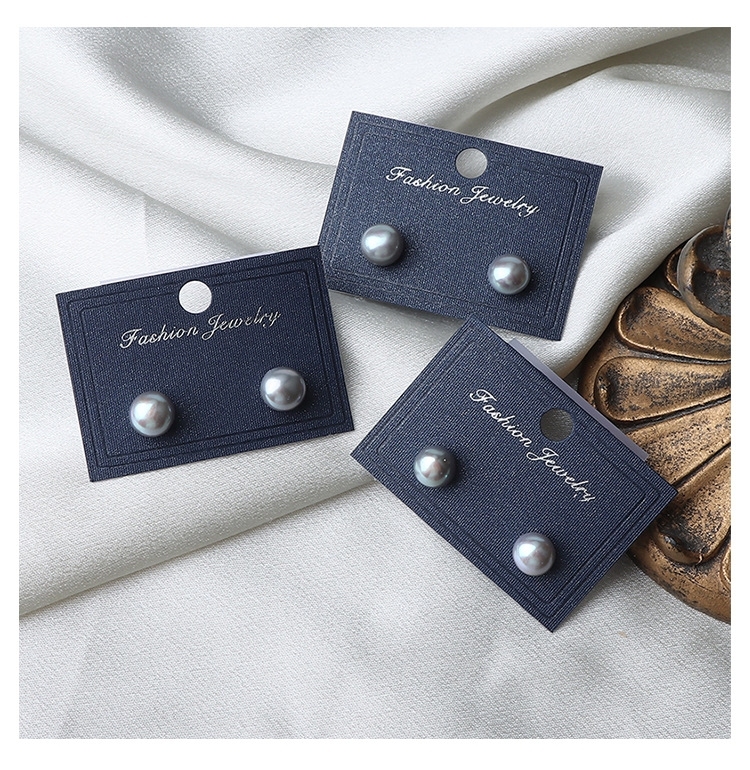 New Hot Pearl Jewelry 925 Sterling Silver Studs Elegant Gray Freshwater Bread Shaped Pearl Stud Earrings