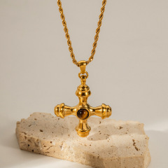 Gold cross necklace