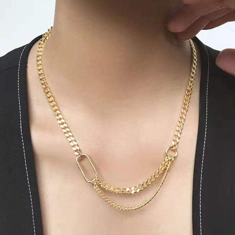 Fashion Jewelry 18k Gold Plated Water Resistant Cuban Chain Necklace Trendy Stainless Steel Jewelry for Women