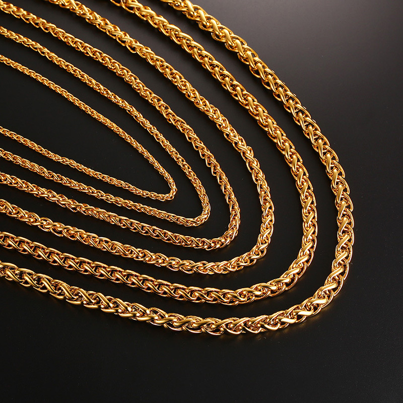 Fashion Jewelry 18K Gold Plated Tarnish Free Water Resistant Stainless Steel Statement Hiphop Chain Necklace for Men and Women