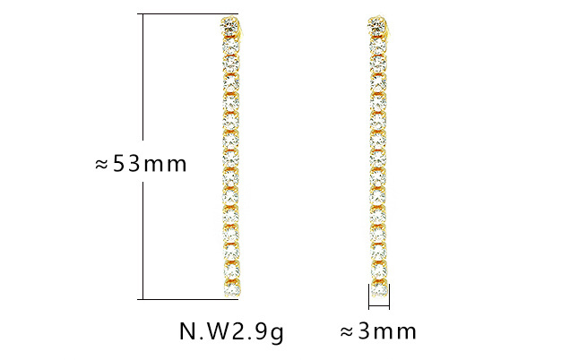 IVIAPRO Jewelry New Arrival 18K Gold Plated Tennis Chain Tassel Drop Earrings for Women