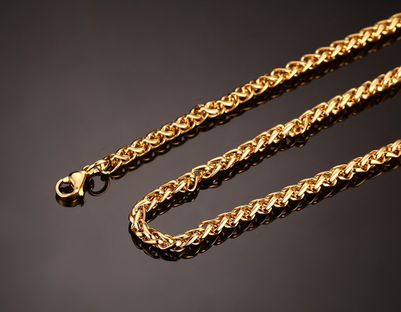 Fashion Jewelry 18K Gold Plated Tarnish Free Water Resistant Stainless Steel Statement Hiphop Chain Necklace for Men and Women