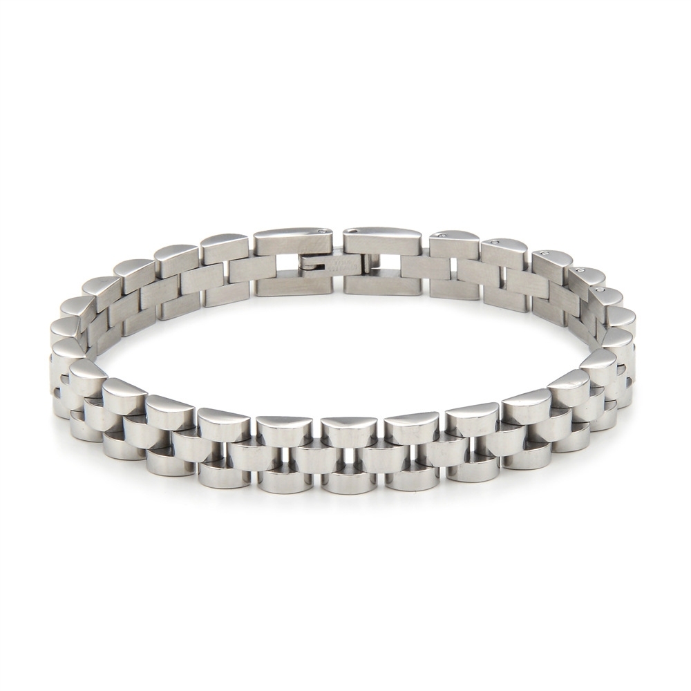 IVIAPRO New Arrival High End 18K Gold Plated Link Chain Bangles Watch Strap Stainless Steel Bracelets