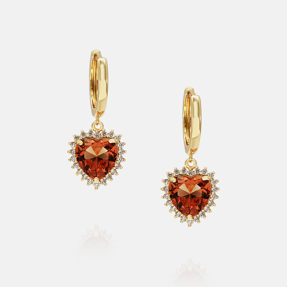 IVIAPRO Fashion Jewelry 18K Gold Plated Lovely Colorful Heart Hoop Earrings for Women