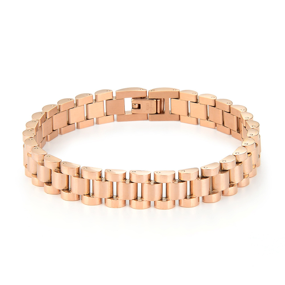 IVIAPRO New Arrival High End 18K Gold Plated Link Chain Bangles Watch Strap Stainless Steel Bracelets