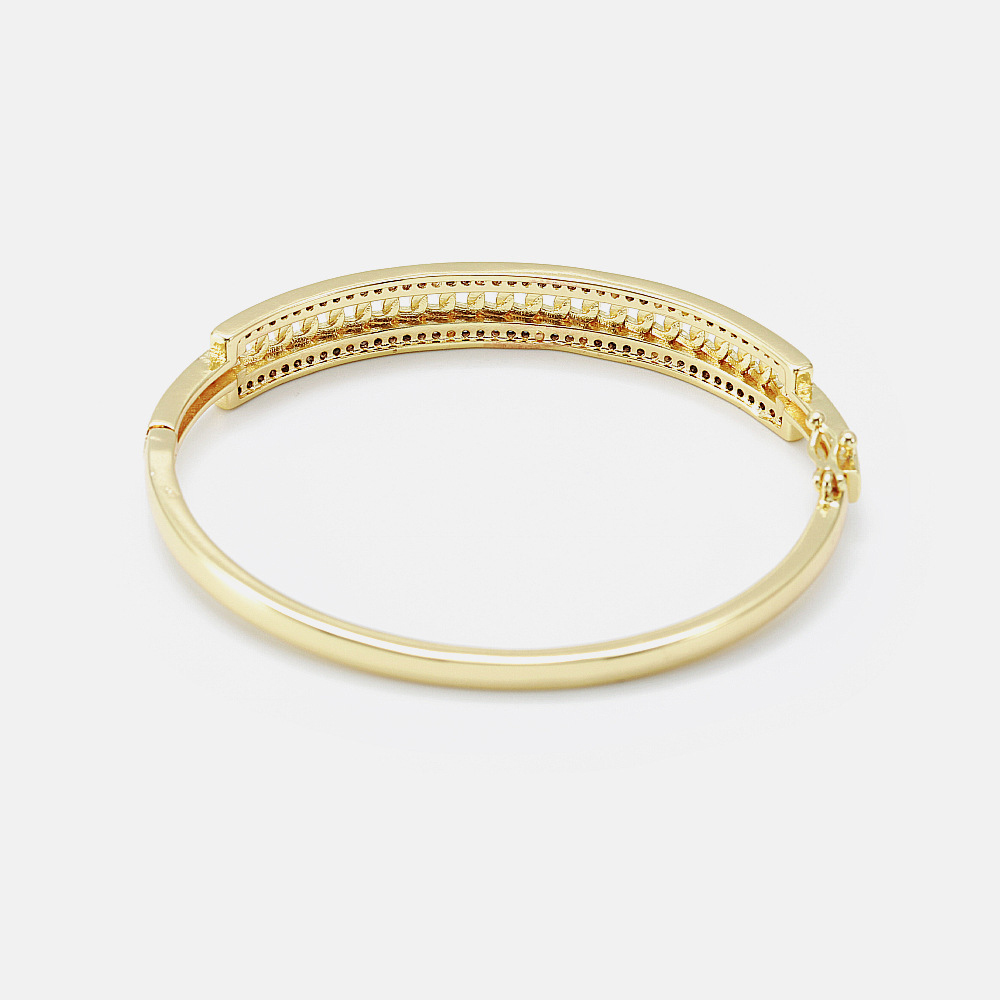 IVIAPRO Jewelry New Arrival Brass with 18K Gold Plated Cubic Zircon Bangles for Women