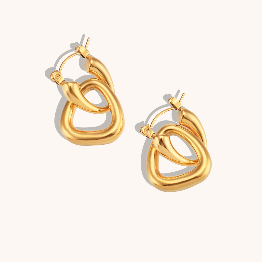 Fashion Jewelry 18K Gold  Plated Stainless Steel Geometric Earrings Non Tarnish Jewelry for Women
