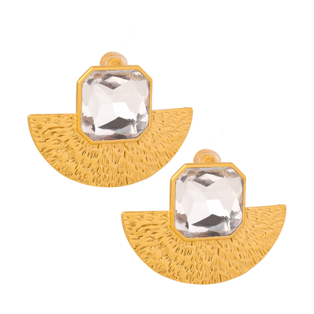 New Design Fashion Jewelry Set Tarnish Free Stainless Steel Fan Shaped Stud Earrings Pendant Necklace Set for Women
