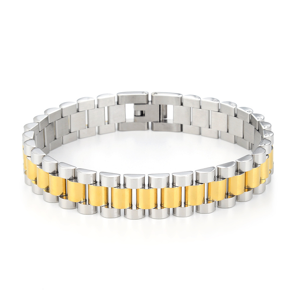 IVIAPRO New Arrival High End 18K Gold Plated Link Chain Bangles Watch Strap Stainless Steel Bracelets