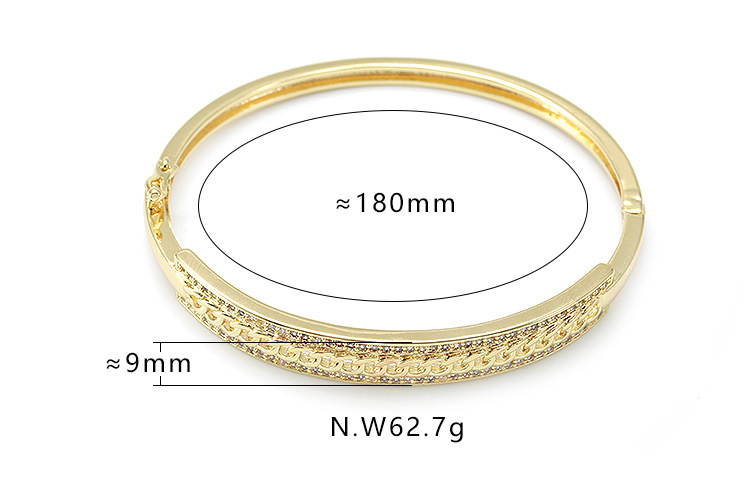 IVIAPRO Jewelry New Arrival Brass with 18K Gold Plated Cubic Zircon Bangles for Women