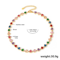 Gold multi heart necklace
