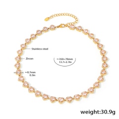 Gold Clear heart necklace