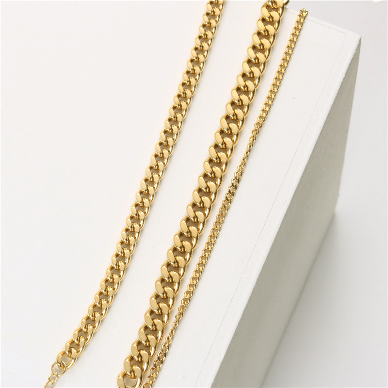IVIAPRO Wholesale High End 18K Gold Plated Stainless Steel Link Chain Bracelet for Women