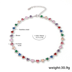 silver multi heart necklace