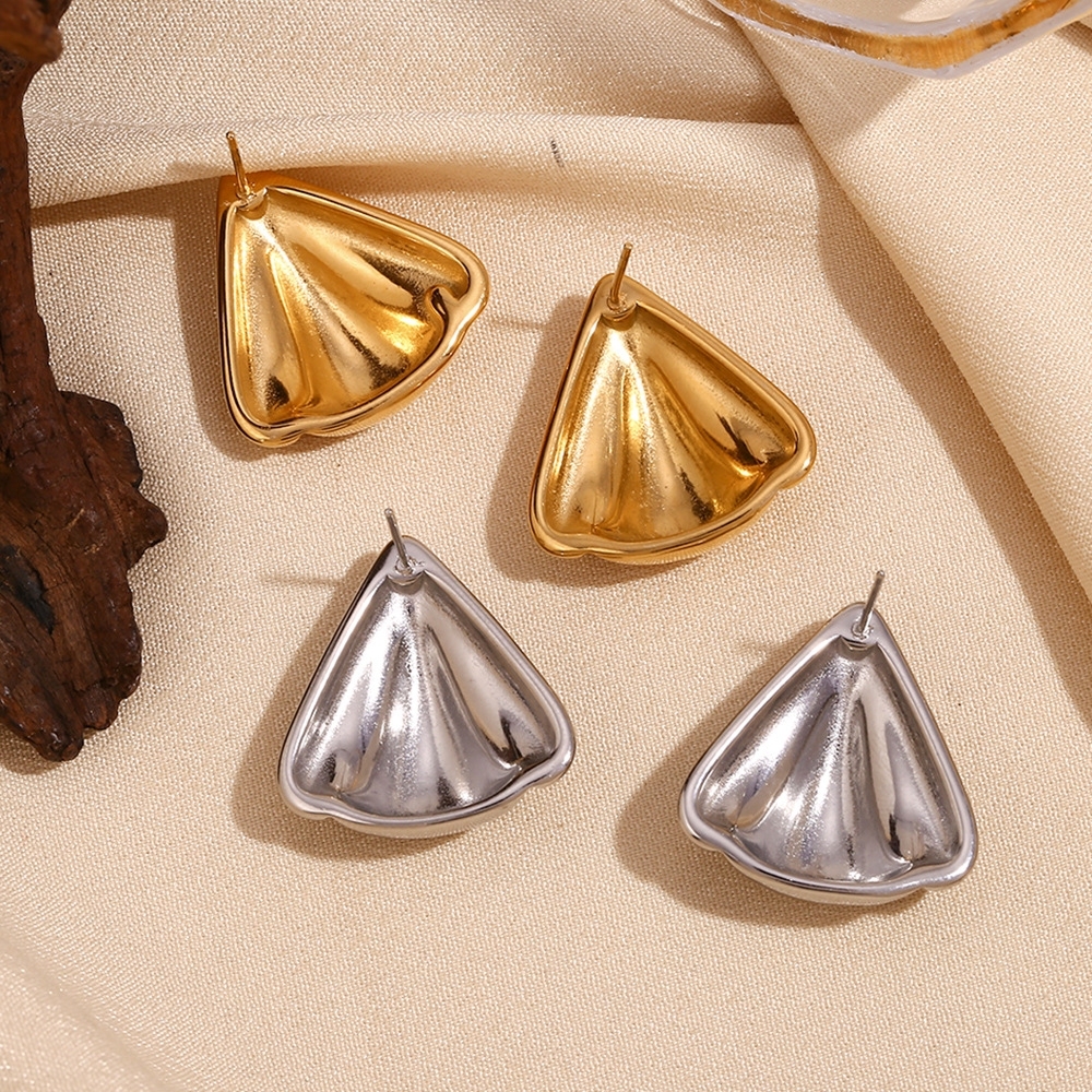New Arrival Geometric Earrings Stainless Steel Jewelry 18K Gold Plated Triangle Stud Earring for Women