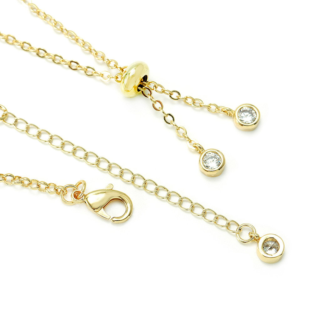 IVIAPRO Fashion Jewelry Brass with 18K Gold Plated Cubic Zircon Evil Eye Necklace for Women