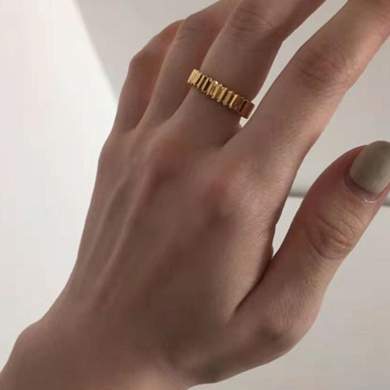 New Arrivals High End Tarnish Free PVD 18K Gold Plated Band Rings Stainless Steel Rings for Women