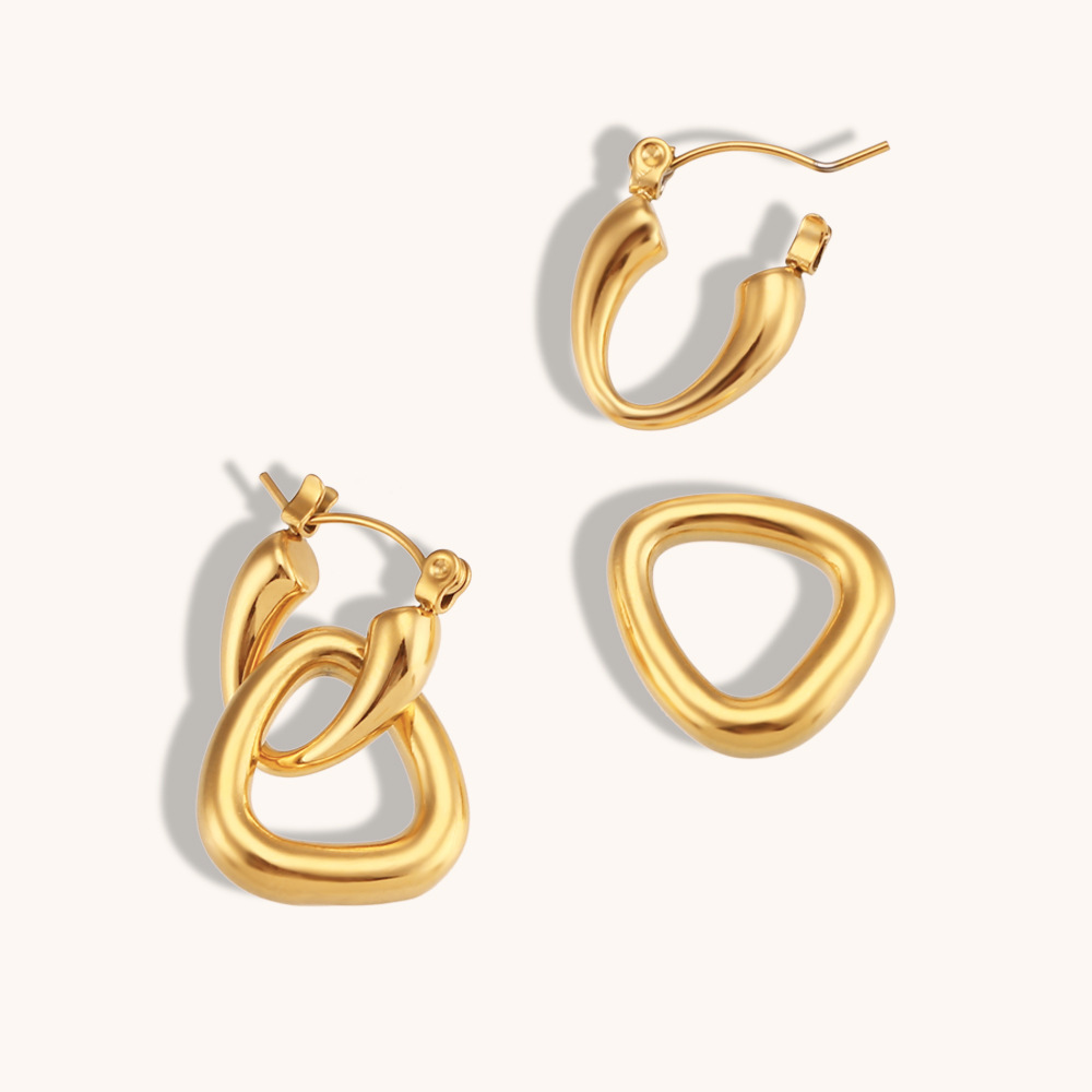 Fashion Jewelry 18K Gold  Plated Stainless Steel Geometric Earrings Non Tarnish Jewelry for Women