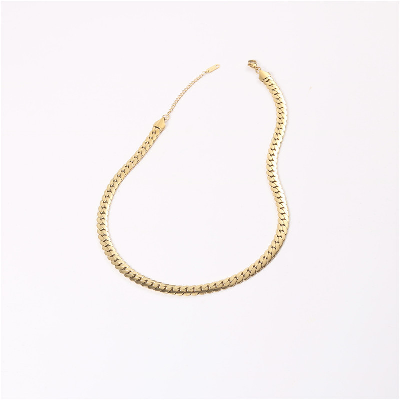 Fashion 18K PVD Gold Plated Snake Chain Choker Necklace Tarnish Free Stainless Steel Jewelry