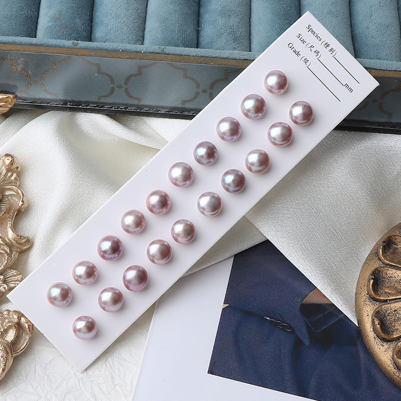 New Hot Pearl Jewelry 925 Sterling Silver Studs Elegant White Orange Purple 4mm-9mm Bread Pearl Stud Earrings for Women