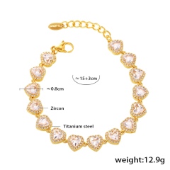 Gold Clear heart bracelet