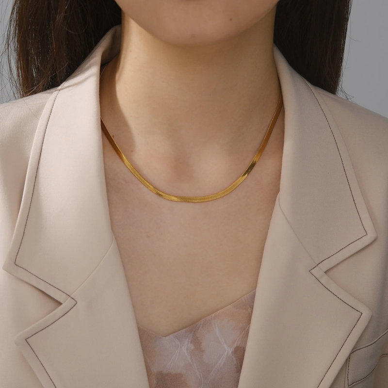 Plain Snake Chain Choker Necklace