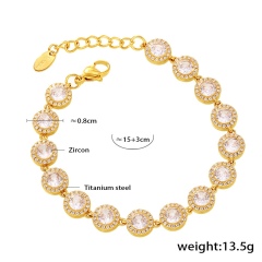 Gold Clear round bracelet