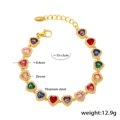 Gold multi heart bracelet