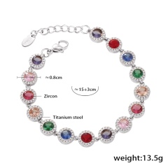 silver multi round bracelet