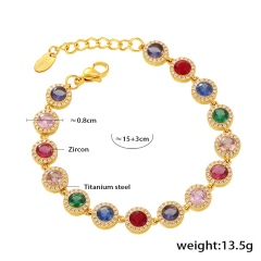 Gold multi round bracelet