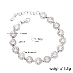 silver Clear round bracelet