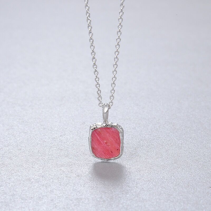 IVIAPRO S925 Silver Natural Moonstone Turquoise Labradorite Rhodochrosite Necklace