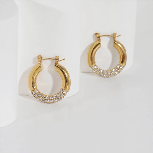 IVIAPRO Water Resistant Cubic Zircon Hoop Earrings