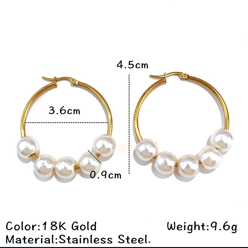 IVIAPRO Elegant Vintage Pearl Hoop Earrings