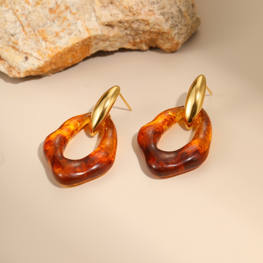 IVIAPRO Non- tarnish Vintage Resin Stud Earrings