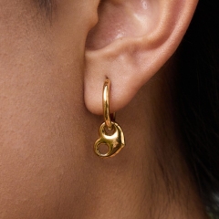 Valentine's Day Gift Tarnish Free Heart Pig Nose Shaped Hoop Earrings