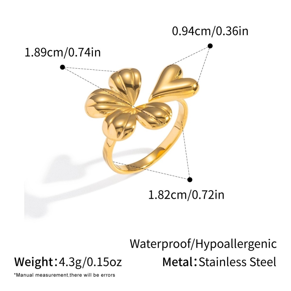 Valentine's Gift Geometric Flower Heart Ring