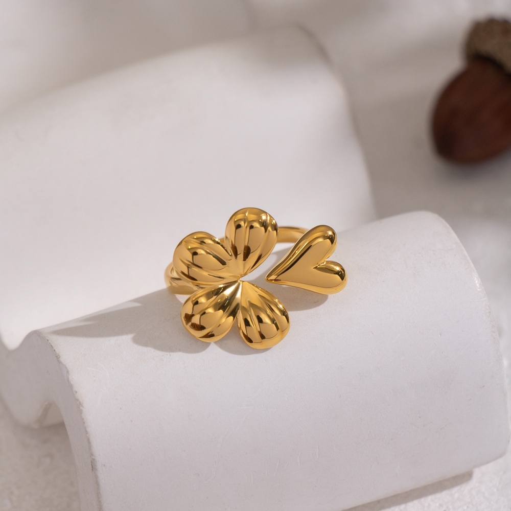 Valentine's Gift Geometric Flower Heart Ring